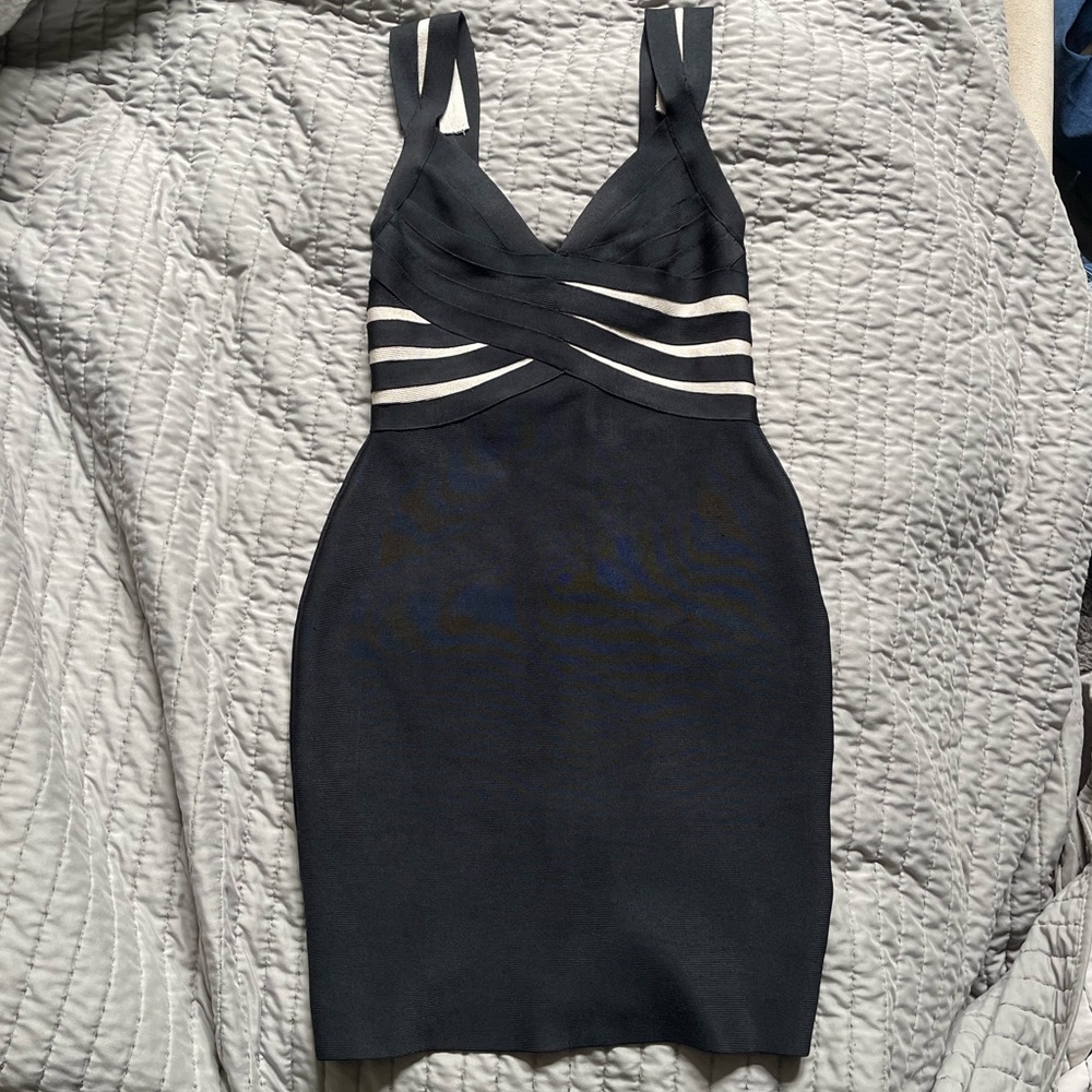 LIKE NEW HERVE LEDGER BANDAGE DRESS